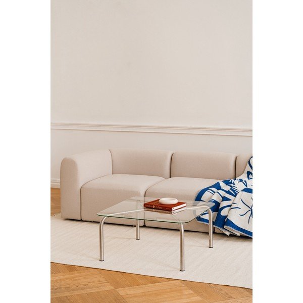 Kohvilaud klaasist pealispinnaga hõbedases värvitoonis 60x80 cm Uku - noo.ma-image-1