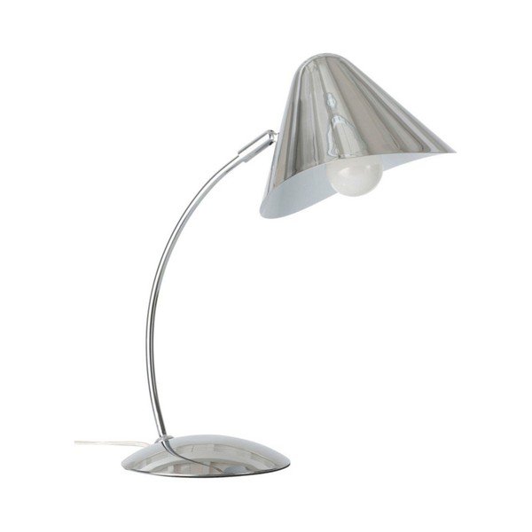 Painduva konstruktsiooniga terasest laualamp läikiva hõbedase värviga (kõrgus 40 cm) Nathan - Ellos Home