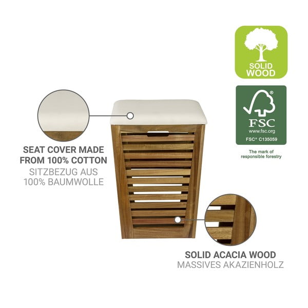 Puidust pesukorv 55 l Fondi - Wenko-image-2