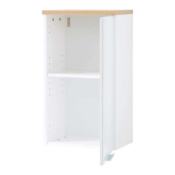 Valge naturaalne rippuv vannitoakapp tammepuust 39x69 cm Pescara - Germania-image-2
