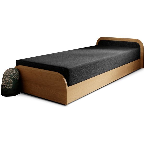 Ookerkollane/tumehall polsterdatud/puitlaastplaadist üheinimesevoodi panipaiga ja madratsiga 80x190 cm Parys - ELTAP