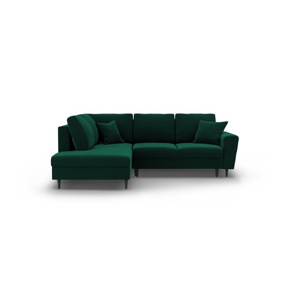 Roheline sametist panipaigaga nurgadiivanvoodi (vasak nurk/"L"-kujuline) Kyoto - Cosmopolitan Design