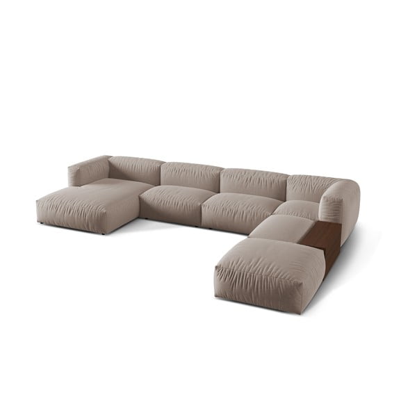 Beež modulaarne nurgadiivan (parem nurk/U) Martina - Micadoni Home-image-2