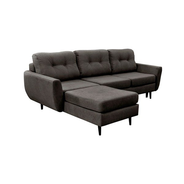 Tmavě šedá rozkládací pohovka s černými nohami Mazzini Sofas Hortensia, levý roh-image-1