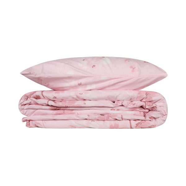 Roosa Renforcé puuvillane voodipesu üheinimesevoodile 140x200 cm Elena - Mijolnir