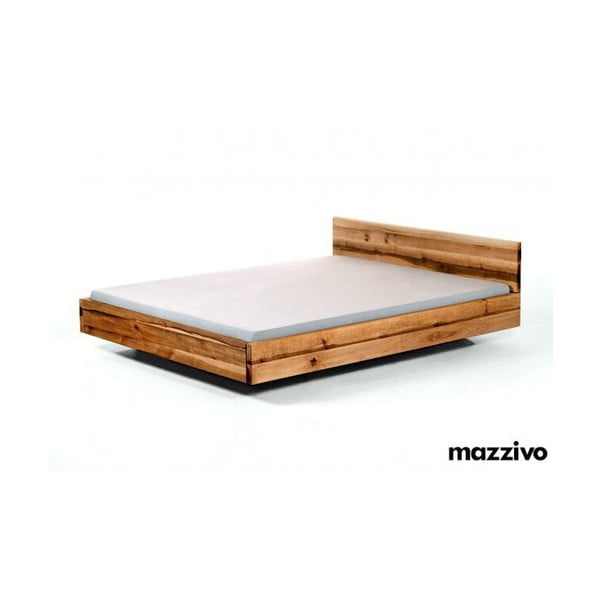 Vznášející se postel Pool z olšového dřeva, 200x200 cm, lněný olej