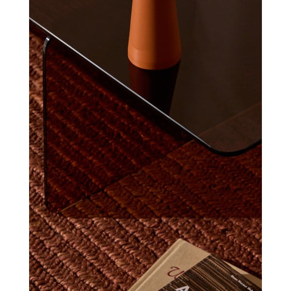 Pruun klaasist diivanilaud 60x120 cm Zaren - Kave Home-image-2