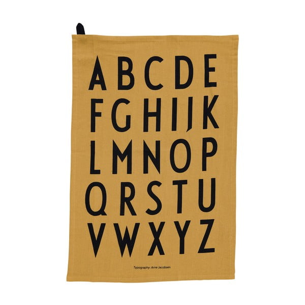 Kollane puuvillane teerätik Alphabet, 40 x 60 cm - Design Letters