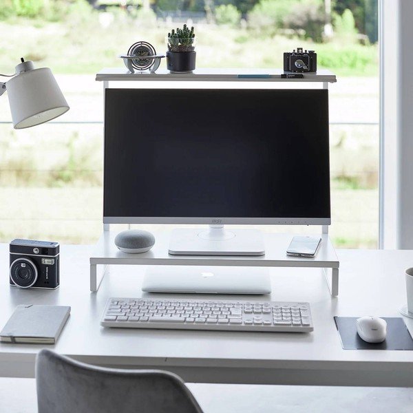 Valge metallist monitorialus Tower - YAMAZAKI-image-1