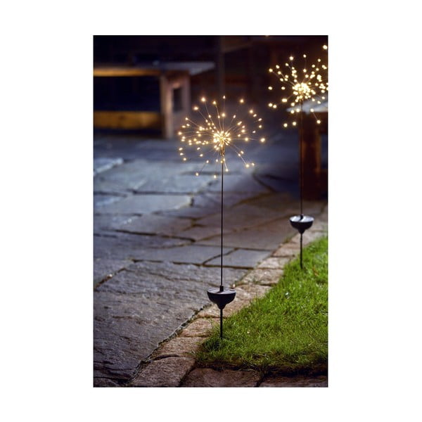 Välitingimustes kasutatav päikesepaneel LED-valgusti valgete LED-idega, kõrgus 100 cm Firework - Star Trading