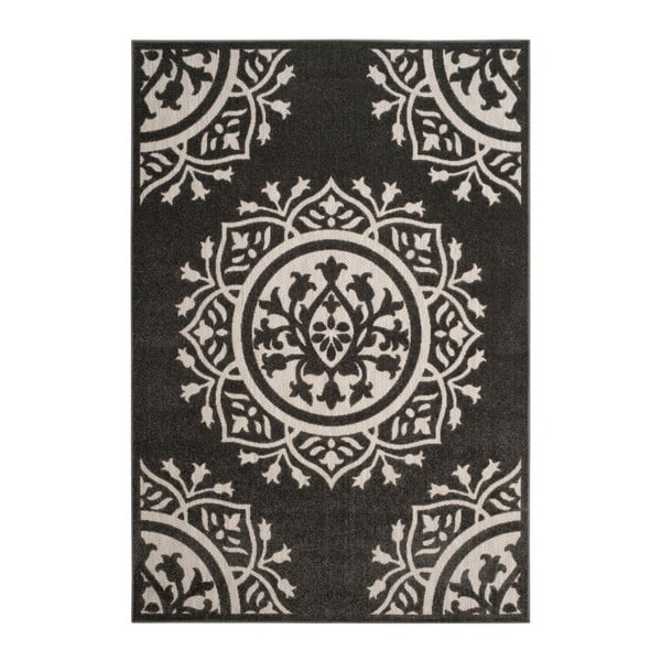Černokrémový koberec vhodný do exteriéru Safavieh Delancy, 289 x 200 cm