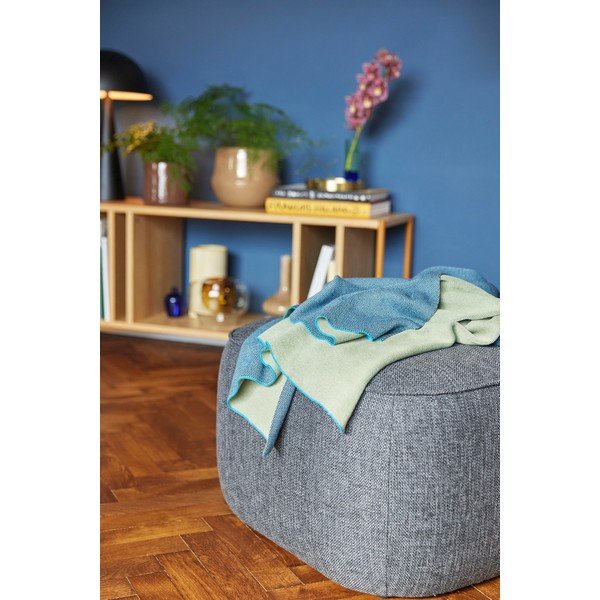 Sini-roheline puuvillane ruuduline kate, 130 x 200 cm - Hübsch-image-1