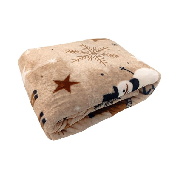 Pruun jõulumustriline mikrofliisist pleed 150x200 cm Nordic Fairytale – My House-image-1