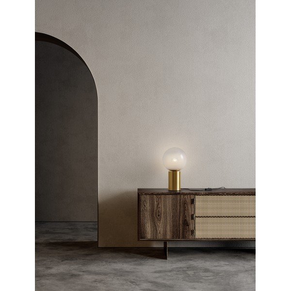 Valge/kuldse klaasist laualamp (kõrgus 35,5 cm) Vita - Nova Luce-image-1