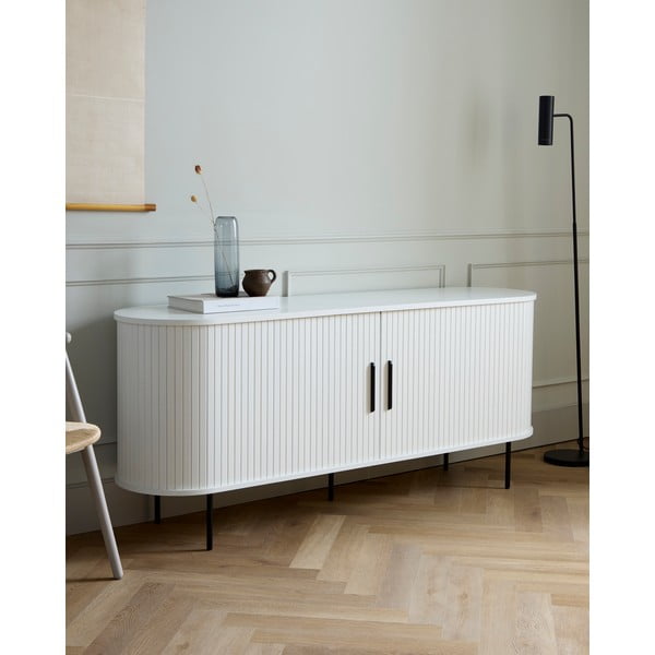 Valge lükandustega kummut 180x76x45 cm Nola - Unique Furniture-image-1