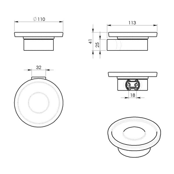 Valge-kuldne klaasist seinale paigaldatav seebialus Gedy Pirenei - Sapho-image-1