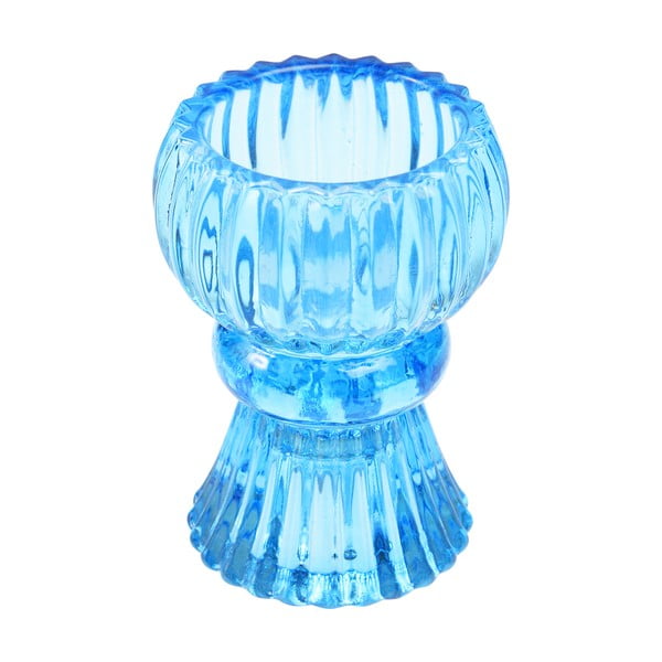 Madal sinisest klaasist küünlajalg - Rex London
