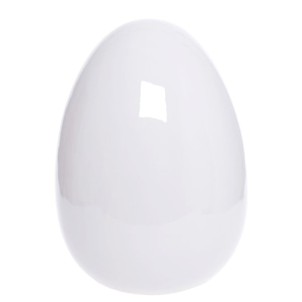 Bílá keramická dekorativní soška Ewax Pearl Egg, výška 16 cm
