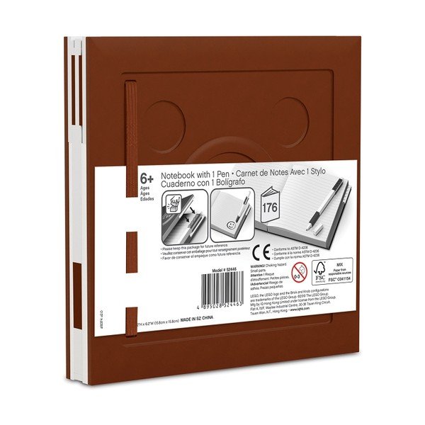 Pruun ruudukujuline märkmik geelpliiatsiga , 15,9 x 15,9 cm - LEGO®-image-2