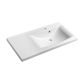 Valge valatud marmorist valamu 90x48 cm Luciola - Sapho