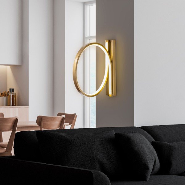 Kuldne LED seinavalgusti ø 30 cm Halka - Opviq lights-image-1