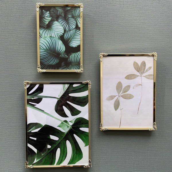 Kuldne metallist seisev/seinaraam 16x21 cm Decora - Zilverstad-image-1