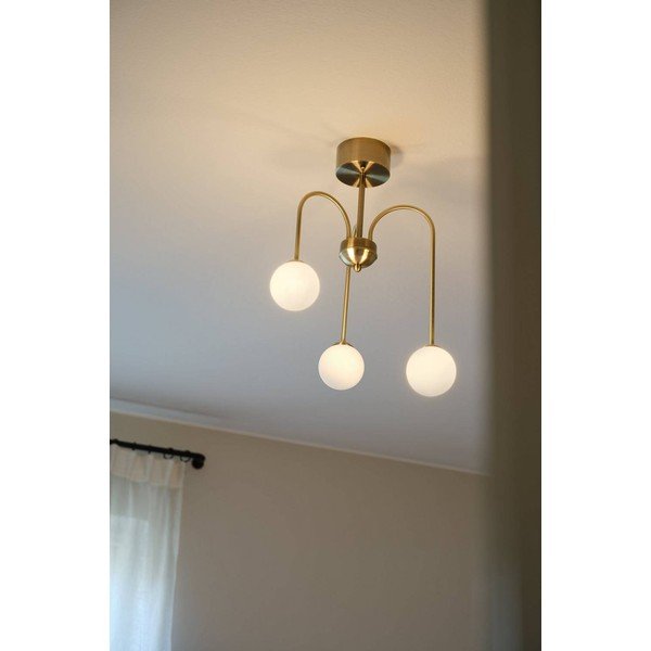 Valge/messingivärvi hämardatav opaalklaasist laevalgusti ø 42 cm Marne - Jotex-image-1