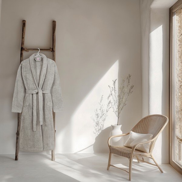 Hall puuvillane hommikumantel, suurus M/L Terry - HIP-image-1