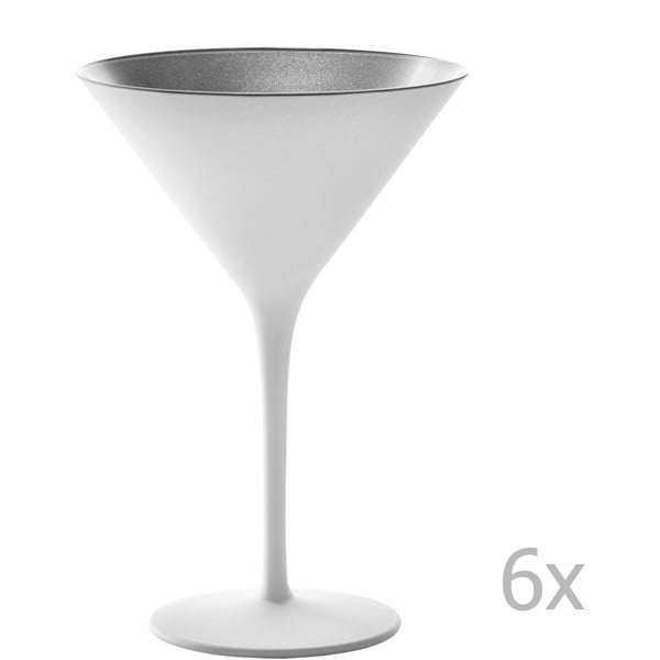 Sada 6 bílo-stříbrných sklenic na koktejly Stölzle Lausitz Olympic Cocktail, 240 ml