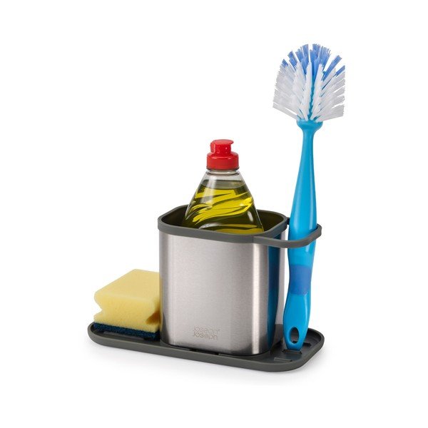 Läikiv hõbedane metallist pesuvahendialus Duo Steel - Joseph Joseph