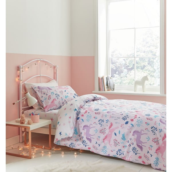 Lapse puuvillane lina, 90 x 190 cm Woodland Unicorn - Bianca-image-2