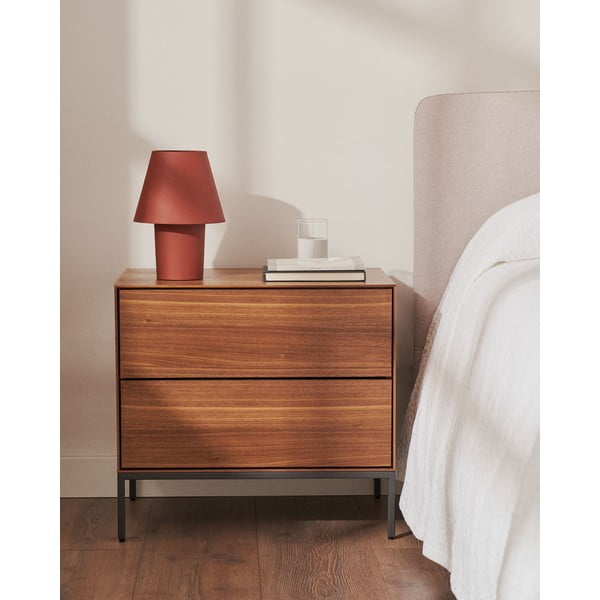 Öökapp pähklipuu dekooriga Vedrana - Kave Home-image-1