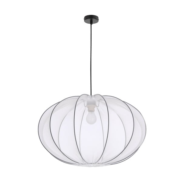 Valge rippvalgusti tekstiilist varjuga ø 60 cm Mellow - Candellux Lighting