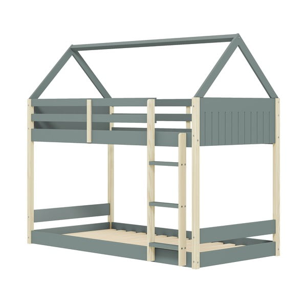 Hallikasroheline laste narivoodi koos voodipõhjaga 90x190 cm -Valka - Marckeric-image-3