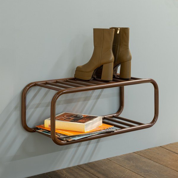 Tumepruun metallist rippuv jalatsiriiul Retro - Spinder Design-image-4