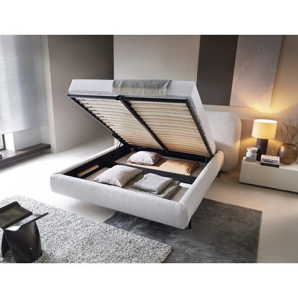 Beež polsterdatud kaheinimesevoodi koos panipaiga ja voodipõhjaga 140x200 cm Pointt - ELTAP-image-2