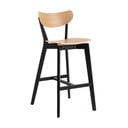 Mustast kummipuust heleda istmega baaritoolid 2 tk komplektis 105 cm Roxby - Actona