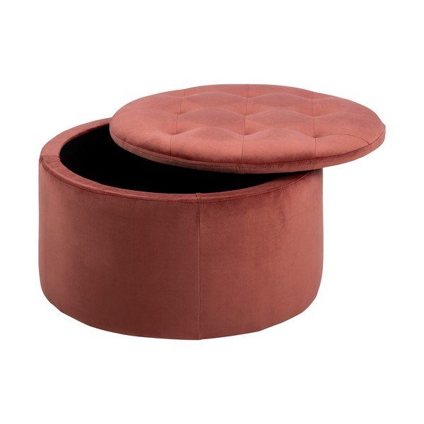 Korallroosa sametist pouf , ⌀ 60 cm Retina - Actona-image-4
