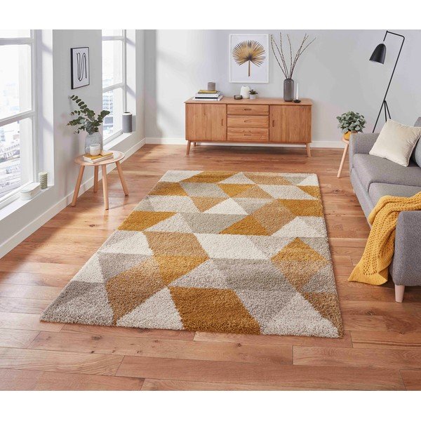 Kollane ja beež vaip Royal Nomadic Angles, 160 x 220 cm - Think Rugs-image-1