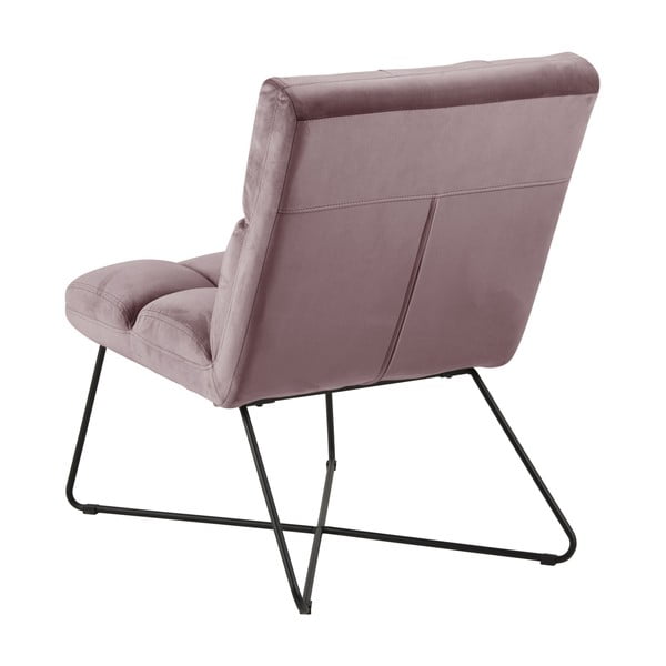 Roosa sametist tugitool Alba - Actona-image-3