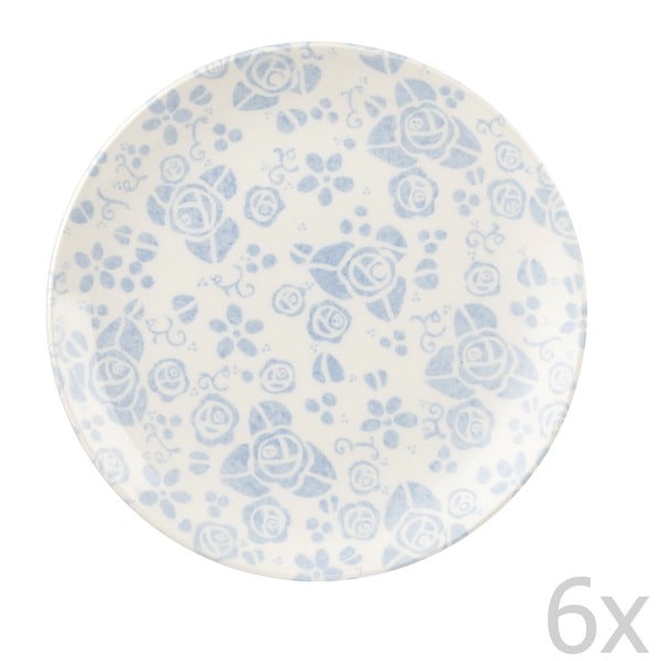 Sada 6 dezertních talířů Fledgling White, 20 cm