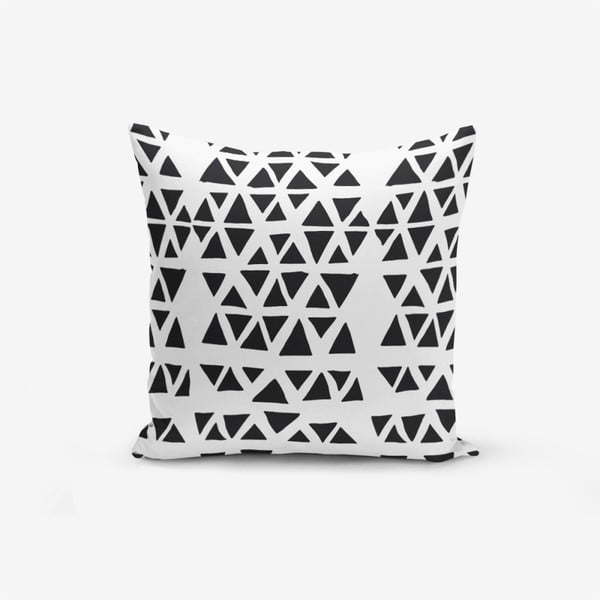 Puuvillasegust padjapüür Must Triangli moodne, 45 x 45 cm - Minimalist Cushion Covers
