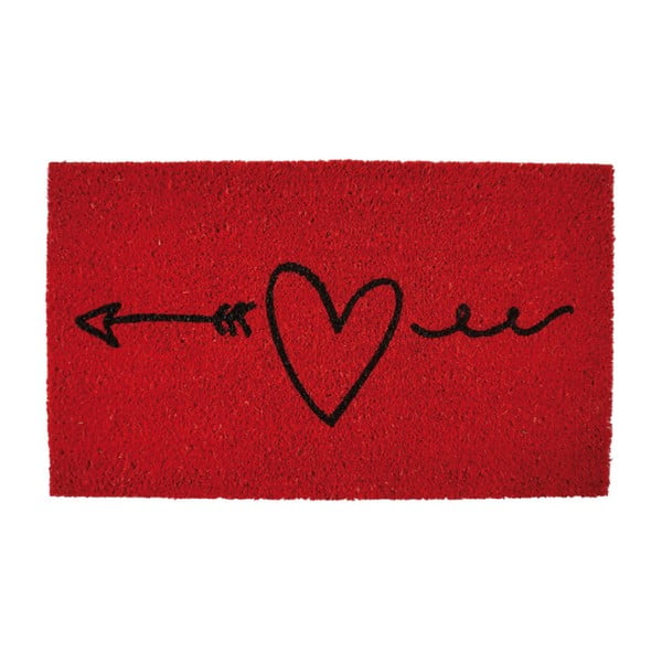 Červená rohožka Fisura Love Bliss, 40 x 70 cm