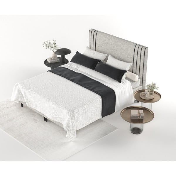 Helehall polsterdatud kaheinimese voodi koos panipaigaga 180x200 cm Musca - Maison de Rêve-image-4