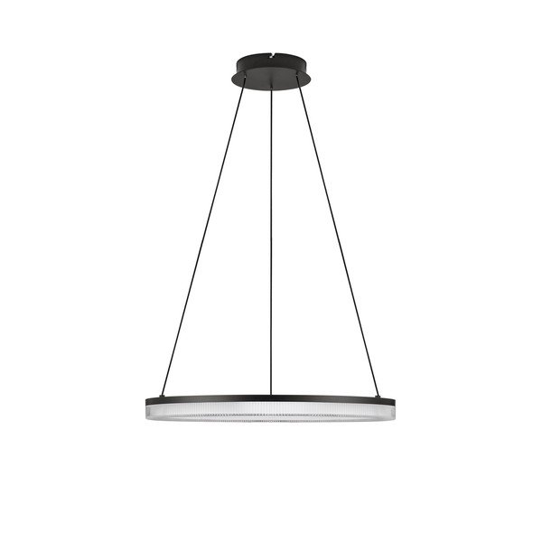 Mattmust alumiiniumist hämardatav LED-rippvalgusti akrüülklaasist varjuga, ø 60 cm Lonela - Nova Luce
