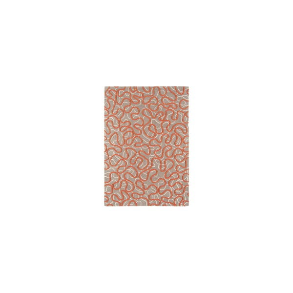 Vlněný koberec Squiggle Orange, 120x170 cm