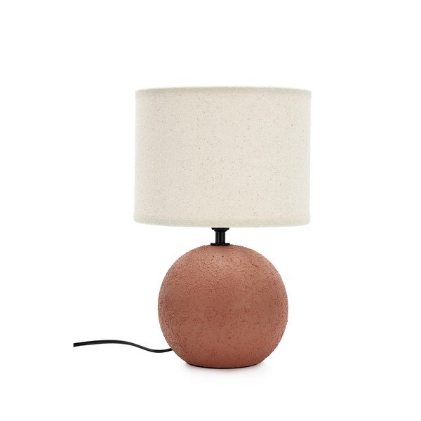 Terrakota värvi keraamiline laualamp tekstiilist varjuga (kõrgus 32 cm) Irvin - Yes Everyday