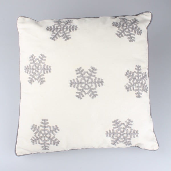 Bílý potah na polštář Dakls Snowflake, 40 x 40 cm