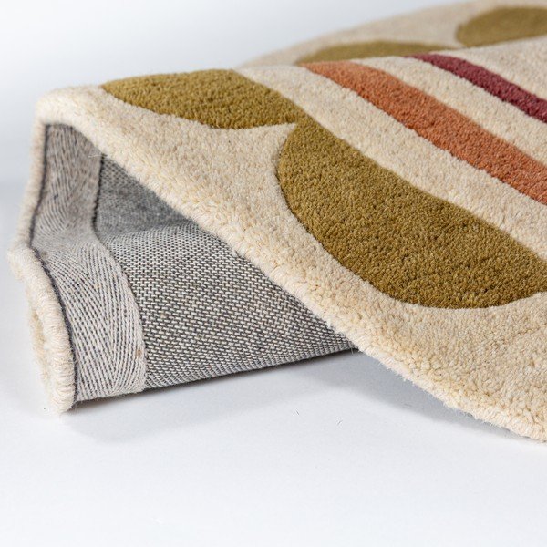 Käsitsi kootud villane ümmargune vaip naturaalses värvitoonis ø 120 cm Lois - Flair Rugs-image-4