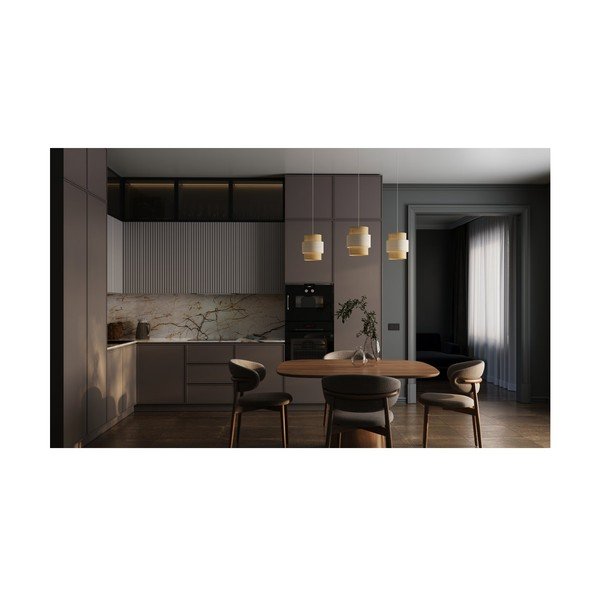 Rippvalgusti rotangist-tekstiilist varjuga Abra 2 - GTV-image-1